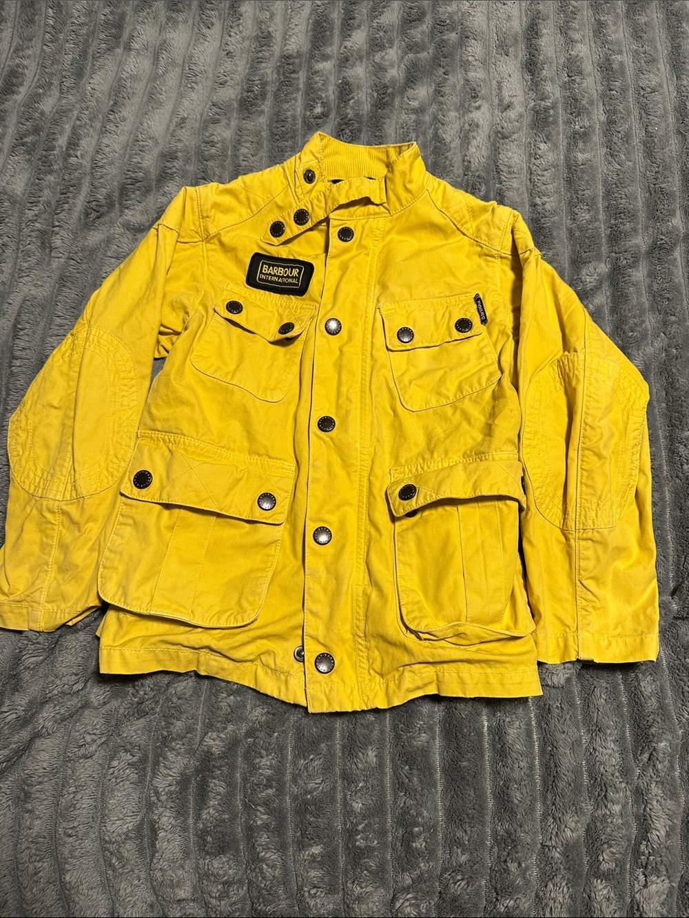 Barbour Yellow Military Field Jacket with Patch